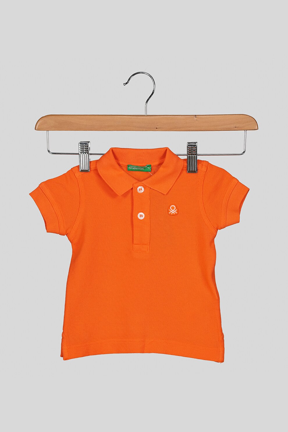 United Colors of Benetton, Tricou polo cu slituri laterale, Oranj mandarina