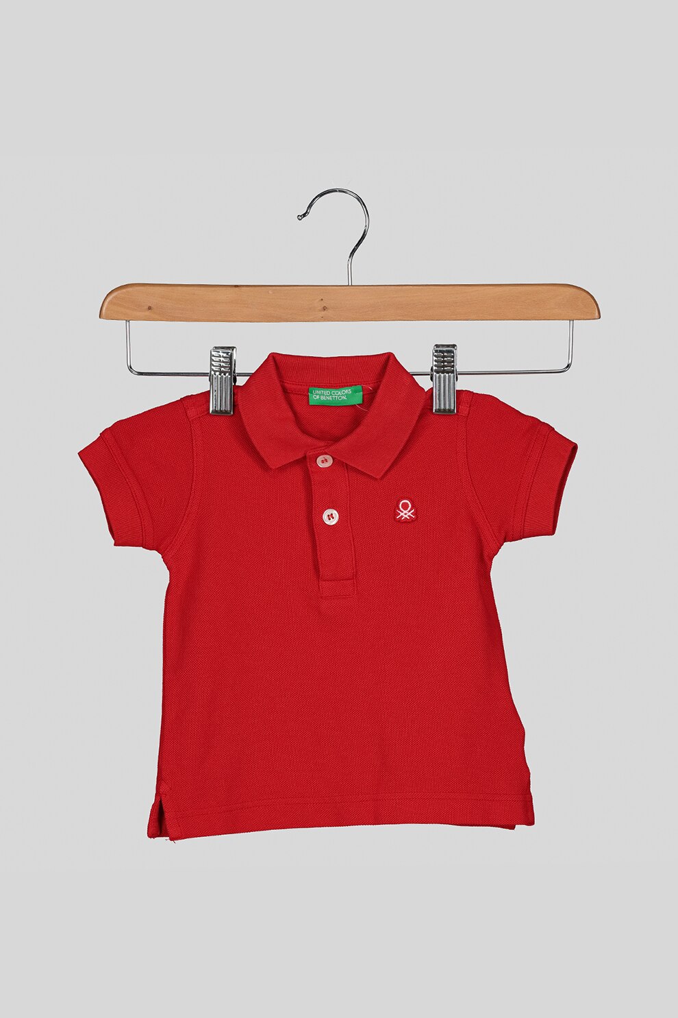 United Colors of Benetton, Tricou polo cu slituri laterale, Rosu/Alb