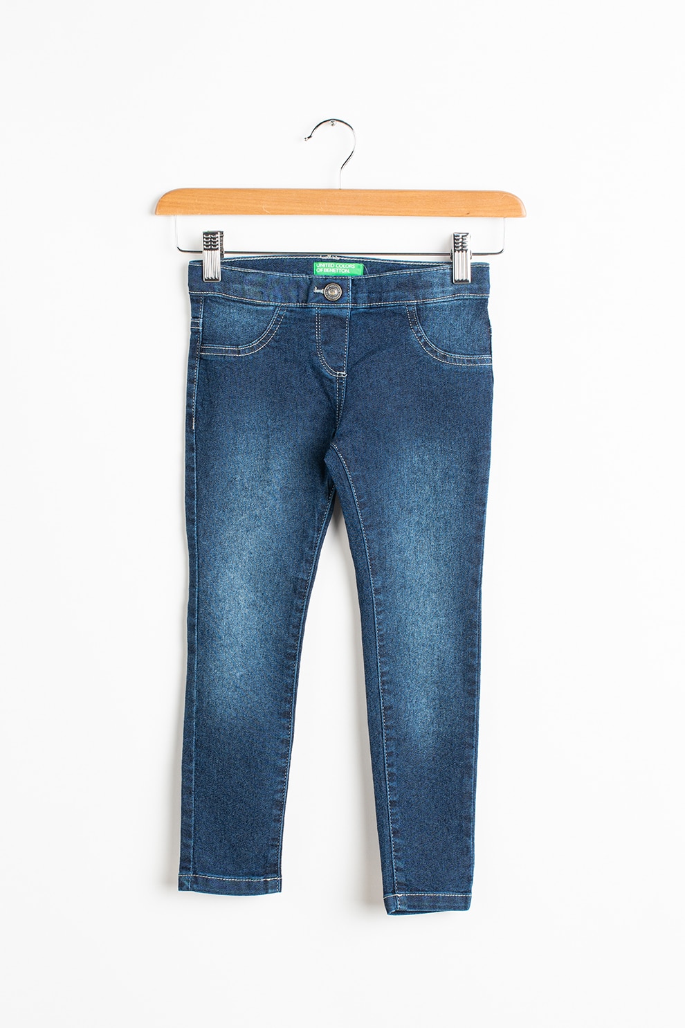United Colors of Benetton, Blugi skinny cu buzunare false, Albastru inchis, 170 CM