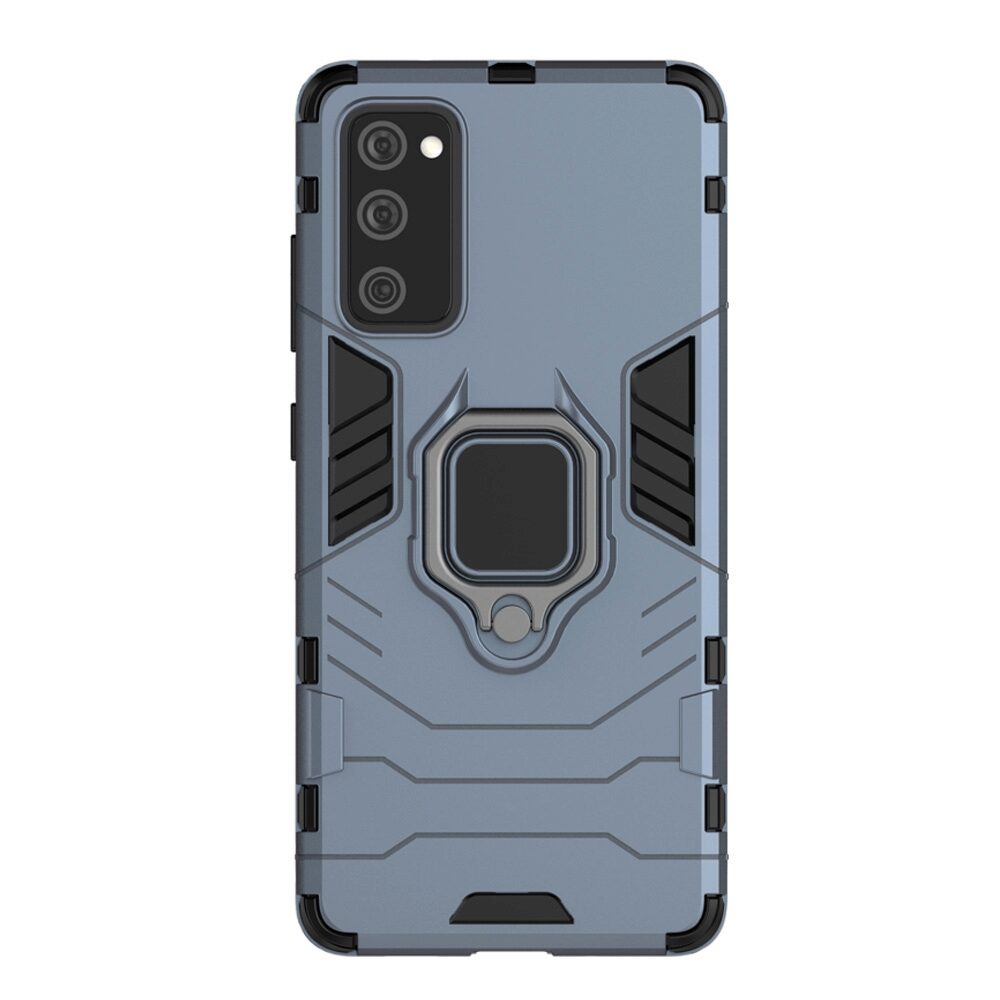 Carcasa Antisoc Ring Armor KickStand pentru Samsung Galaxy S20 FE, Albastru