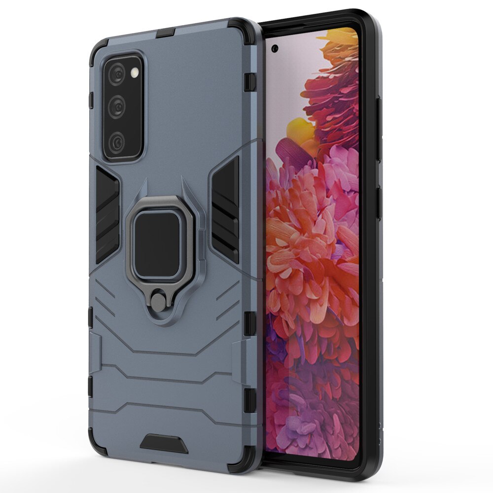 Husa pentru Samsung Galaxy S20 Ring armor kickstand tugh rugged cover blue