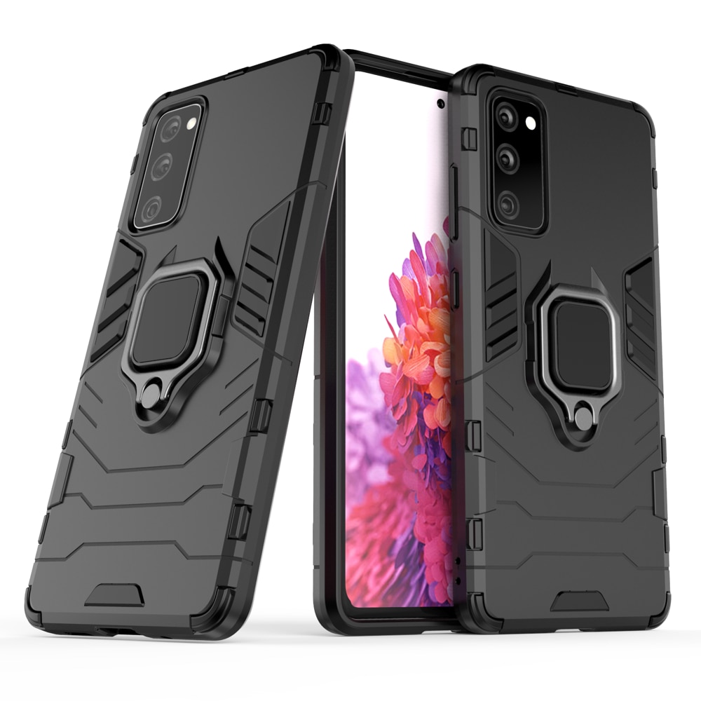 Carcasa Antisoc Ring Armor KickStand pentru Samsung Galaxy S20 FE, Negru