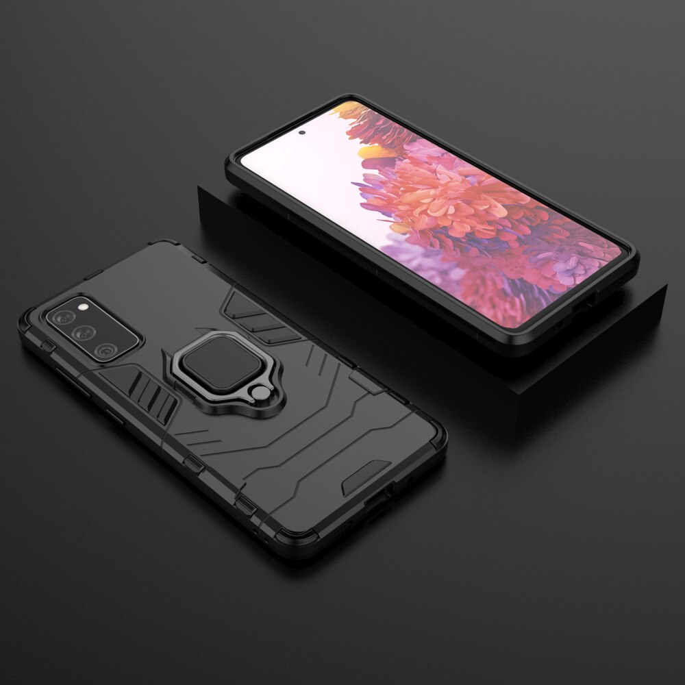 Carcasa Antisoc Ring Armor KickStand pentru Samsung Galaxy S20 FE, Negru