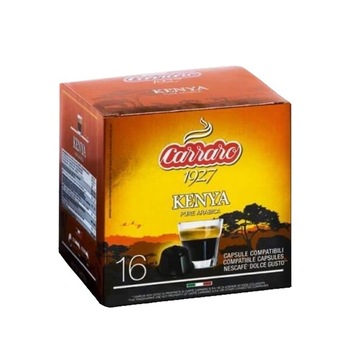 Capsule cafea Carraro Kenya Pure Arabica, compatibile Dolce Gusto, 1 set x 16 capsule 112 GR Capsule cafea Carraro Kenya Pure Arabica, compatibile Dolce Gusto, 1 set x 16 capsule 112 GR