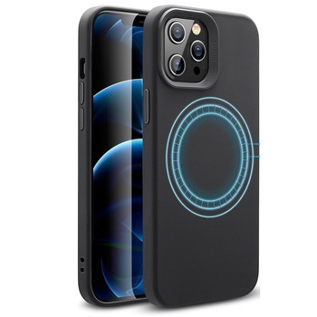 Husa pentru iPhone 12 / 12 Pro ESR cloud with halolock black Husa pentru iPhone 12 / 12 Pro ESR cloud with halolock black