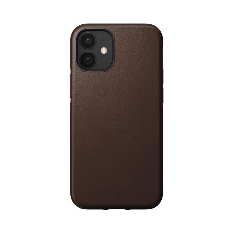 Carcasa din piele naturala NOMAD Rugged MagSafe compatibila cu iPhone 12 Mini Brown