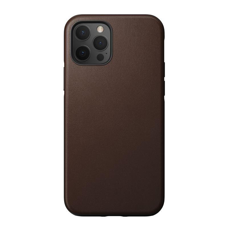 Carcasa din piele naturala NOMAD Rugged MagSafe compatibila cu iPhone 12/12 Pro Brown