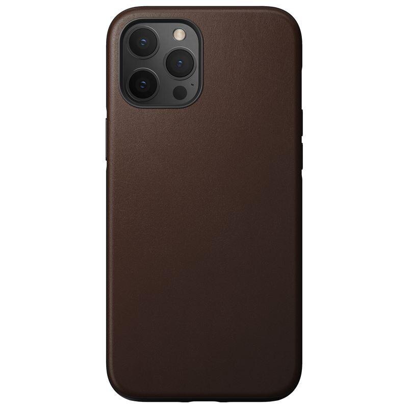 Carcasa din piele naturala NOMAD Rugged MagSafe compatibila cu iPhone 12 Pro Max Brown