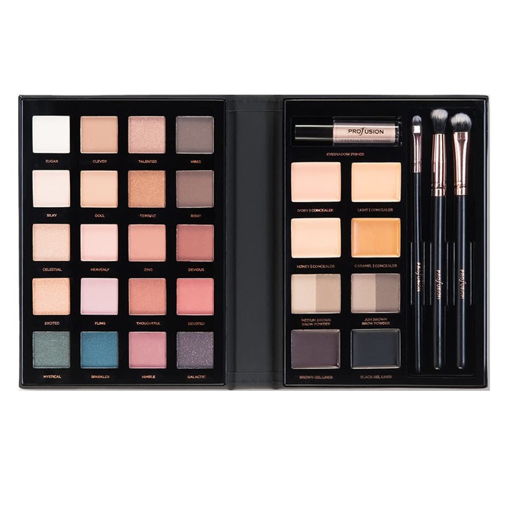 Profusion Cosmetics Pro Book Eyes smink paletta, 29 szín