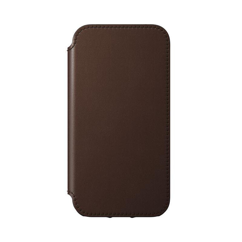 Husa din piele naturala NOMAD Rugged Folio MagSafe compatibila cu iPhone 12 Pro Max Brown