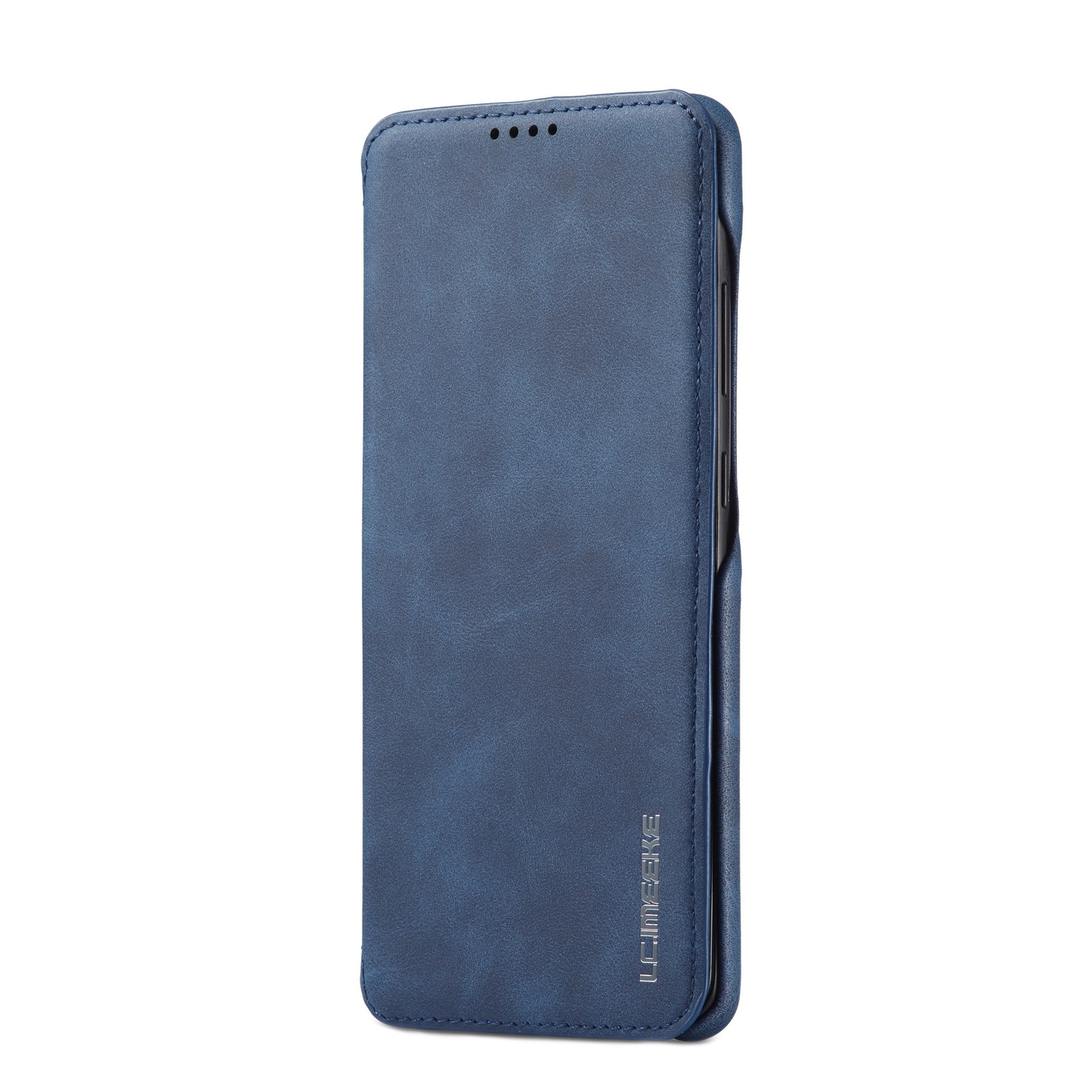 Husa pentru Samsung Galaxy S21 Ultra, CaseMe, slim piele, stand, inchidere magnetica, textura fina, Albastru inchis