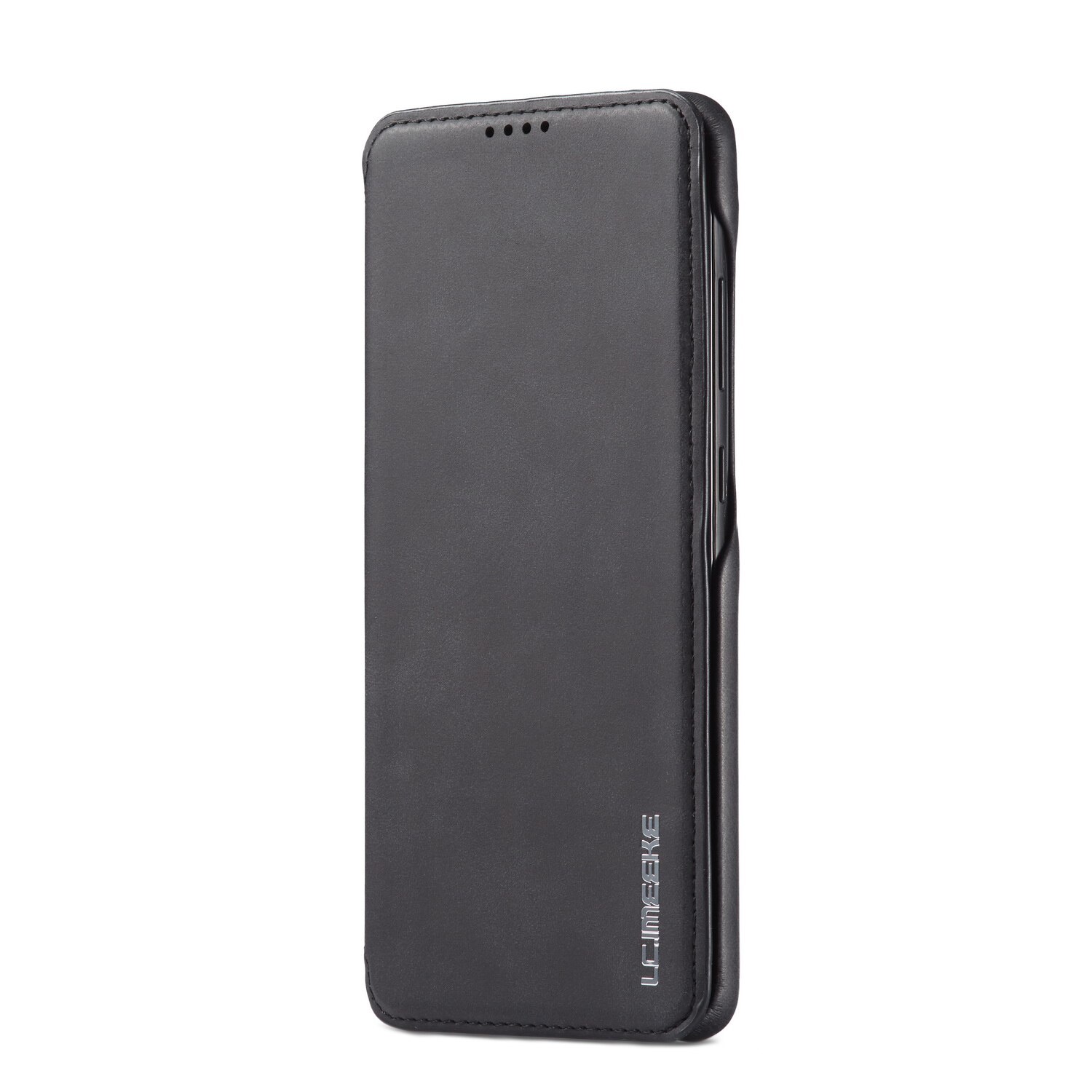 Husa pentru Samsung Galaxy S21 Ultra, CaseMe, slim piele, stand, inchidere magnetica, textura fina, Negru
