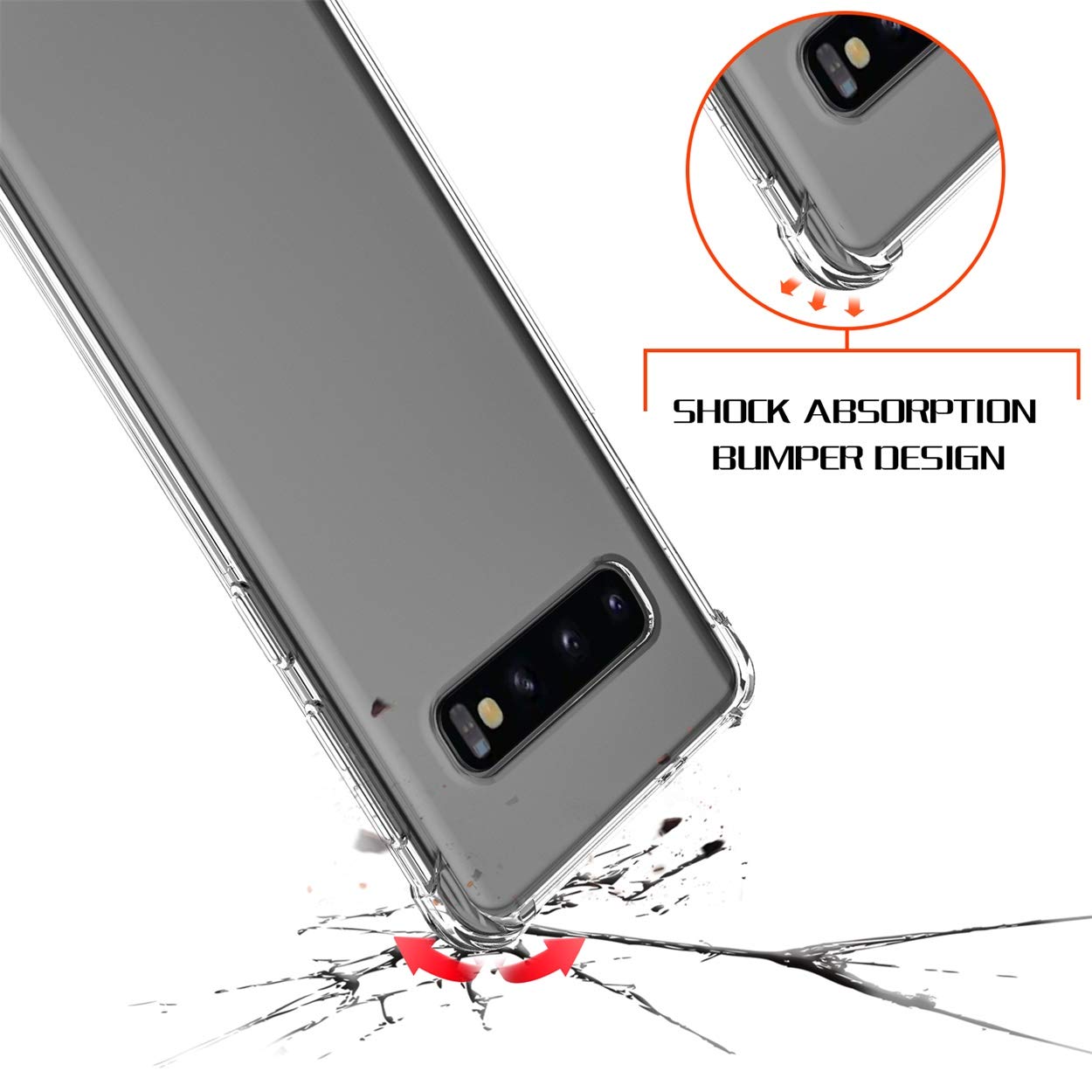 Husa slim transparenta compatibila cu Samsung Galaxy S10 Plus, antisoc, colturi intarite, silicon antialunecare