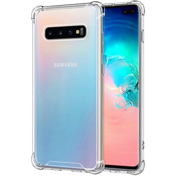 Husa slim transparenta compatibila cu Samsung Galaxy S10 Plus, antisoc, colturi intarite, silicon antialunecare Husa slim transparenta compatibila cu Samsung Galaxy S10 Plus, antisoc, colturi intarite, silicon antialunecare