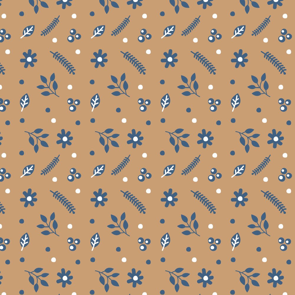 Autocolant Heartwork pentru mobilier, Elemente florale fundal portocaliu, autoadeziv, latime 100 cm x lungime 150 cm