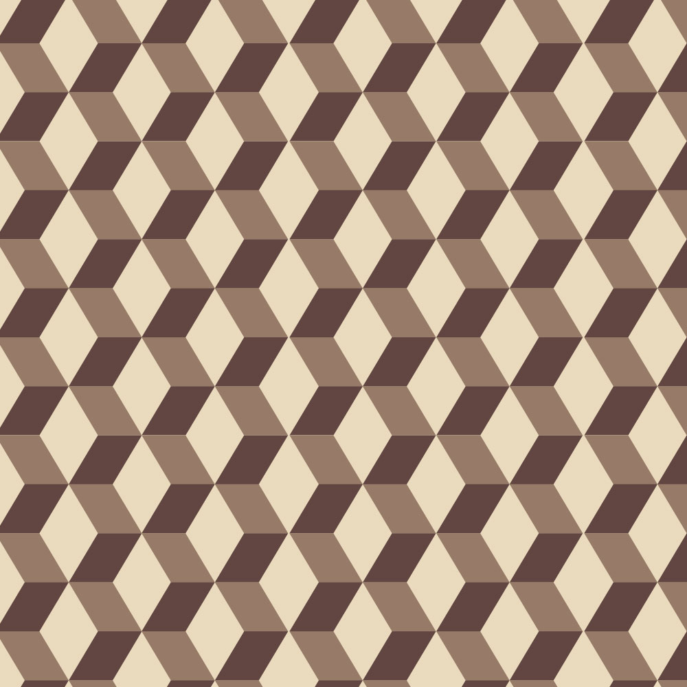 Tapet Premium Heartwork Geometric cuburi tridimensionale maro, Ecologic, Non-Woven, Set 6 Role, 150 cm x 310 cm