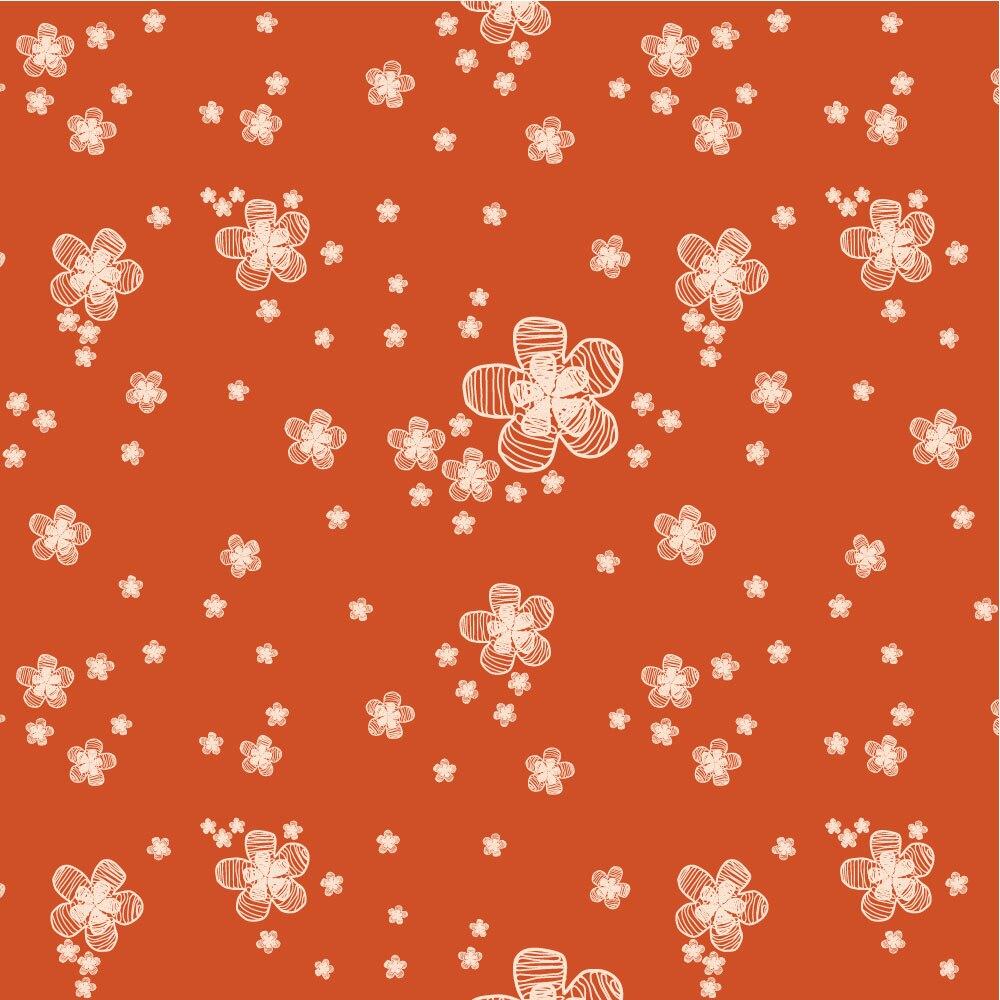 Tapet Premium Heartwork Contur flori rosu, Ecologic, Non-Woven, Set 6 Role, 150 cm x 310 cm