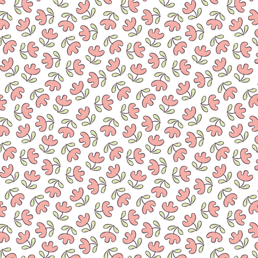 Tapet Premium Heartwork Flori model naiv alb, Ecologic, Non-Woven, Set 6 Role, 150 cm x 310 cm