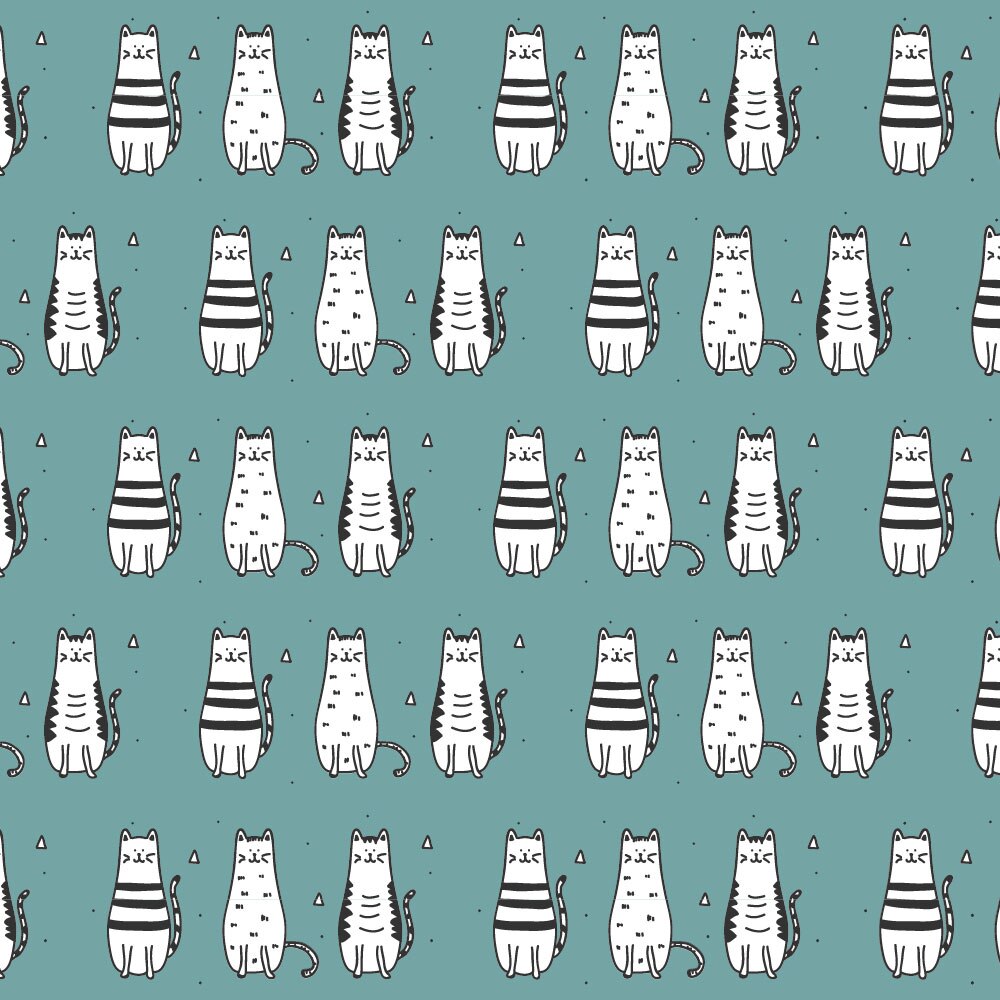 Tapet Premium Heartwork Pisici zambitoare, Ecologic, Non-Woven, Set 6 Role, 150 cm x 310 cm