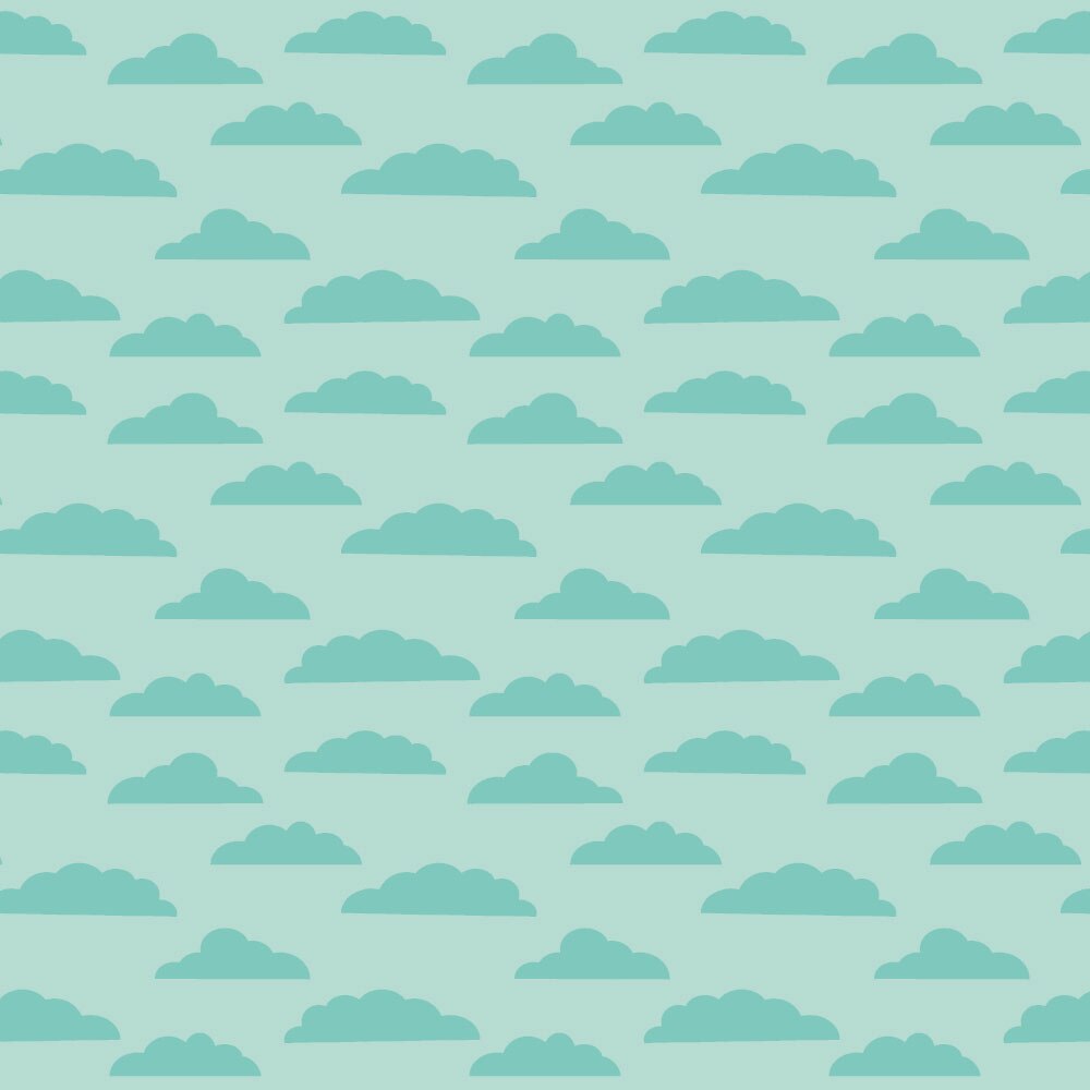 Autocolant Heartwork pentru mobilier, Nori pufosi verde inchis, autoadeziv, latime 100 cm x lungime 200 cm