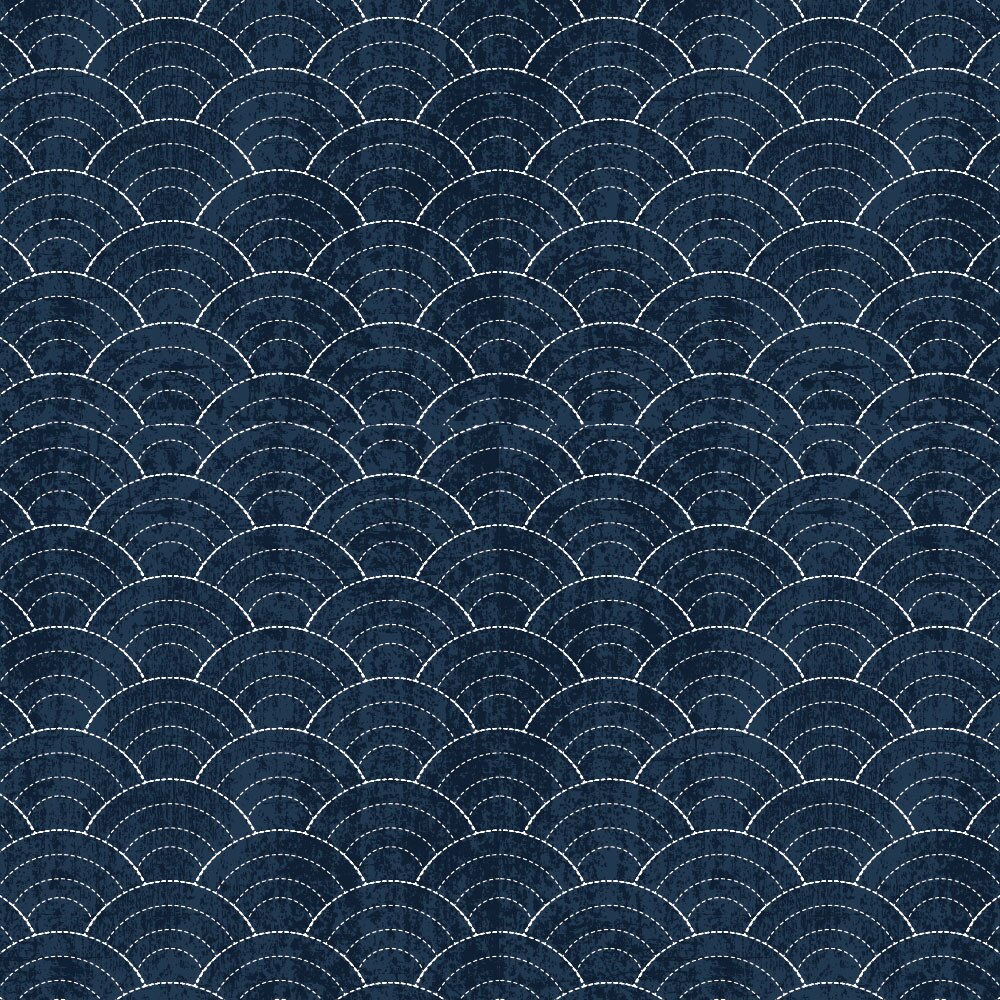 Tapet Premium Heartwork Elemente valuri albastru, Ecologic, Non-Woven, Set 6 Role, 150 cm x 310 cm