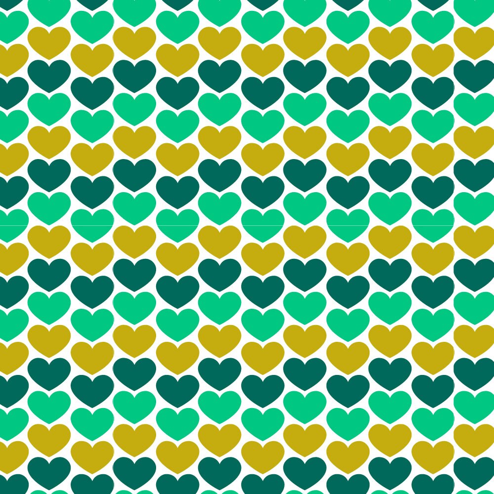 Tapet Premium Heartwork Inimioare verzi si galbene, Ecologic, Non-Woven, Set 6 Role, 150 cm x 310 cm