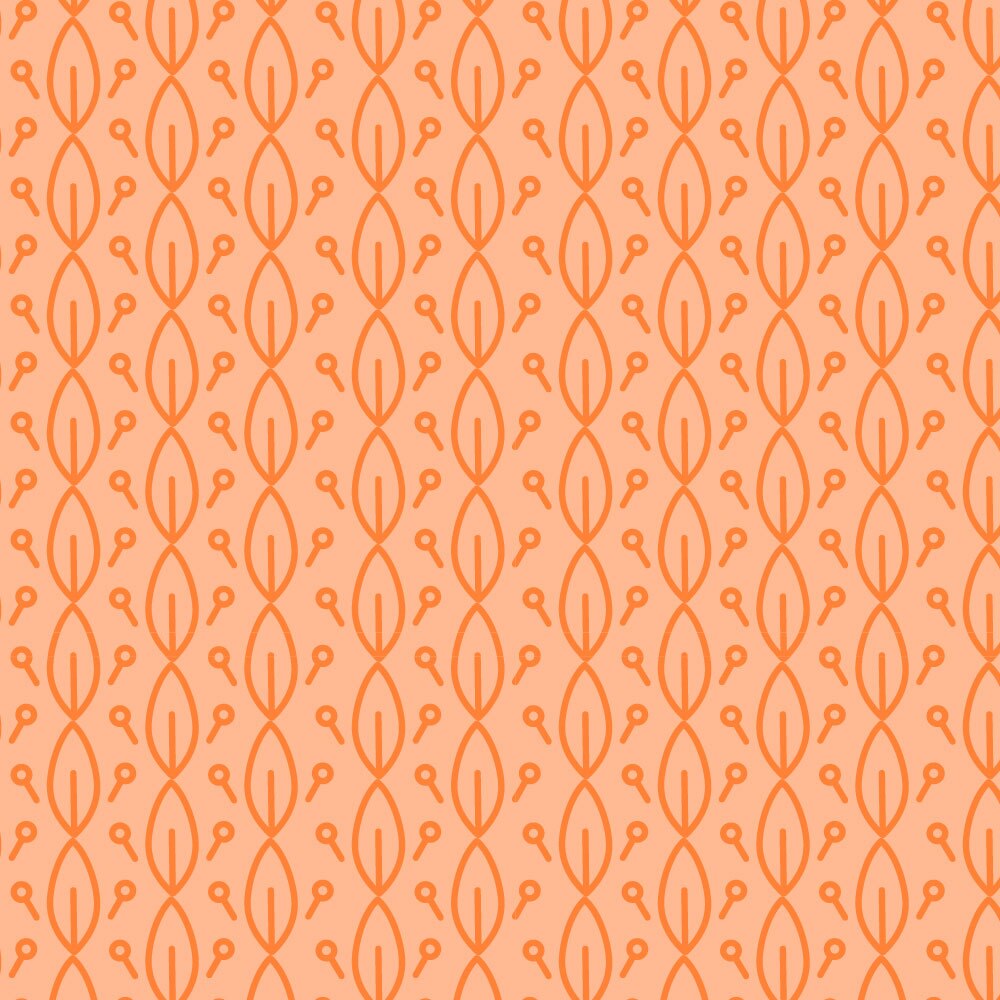 Tapet Premium Heartwork Frunzulite stilizate portocaliu, Ecologic, Non-Woven, Set 6 Role, 150 cm x 310 cm