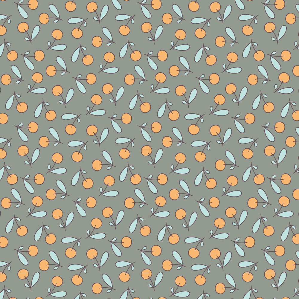 Autocolant Heartwork pentru mobilier, Flori rotunde model naiv kaki, autoadeziv, latime 100 cm x lungime 150 cm