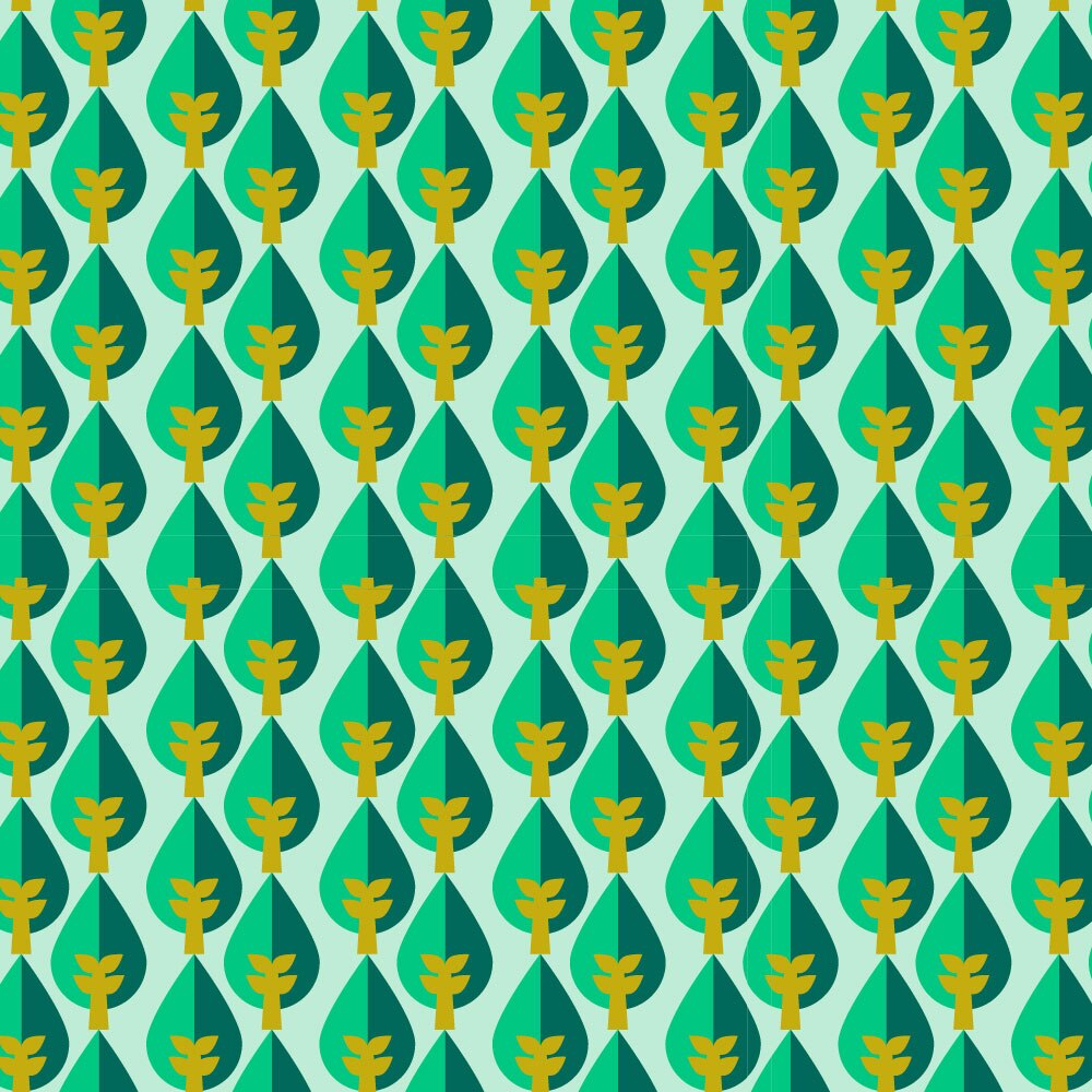 Autocolant Heartwork pentru mobilier, Copacei verzi, autoadeziv, latime 50 cm x lungime 70 cm