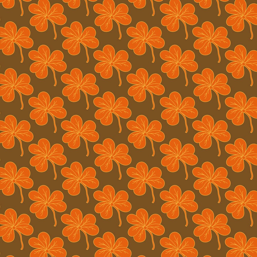 Tapet Premium Heartwork Trifoi portocaliu, Ecologic, Non-Woven, Set 6 Role, 150 cm x 310 cm