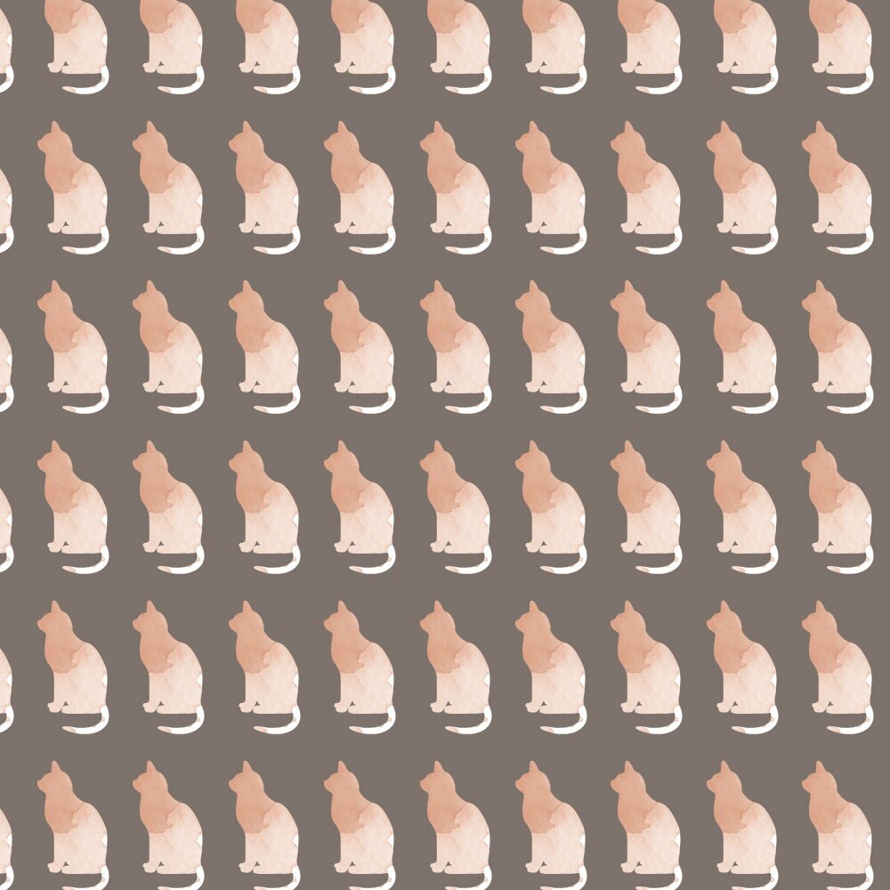 Autocolant Heartwork pentru mobilier, Pisici acuarela portocaliu, autoadeziv, latime 100 cm x lungime 150 cm