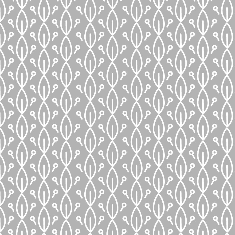 Tapet Premium Heartwork Frunzulite stilizate gri, Ecologic, Non-Woven, Set 6 Role, 150 cm x 310 cm