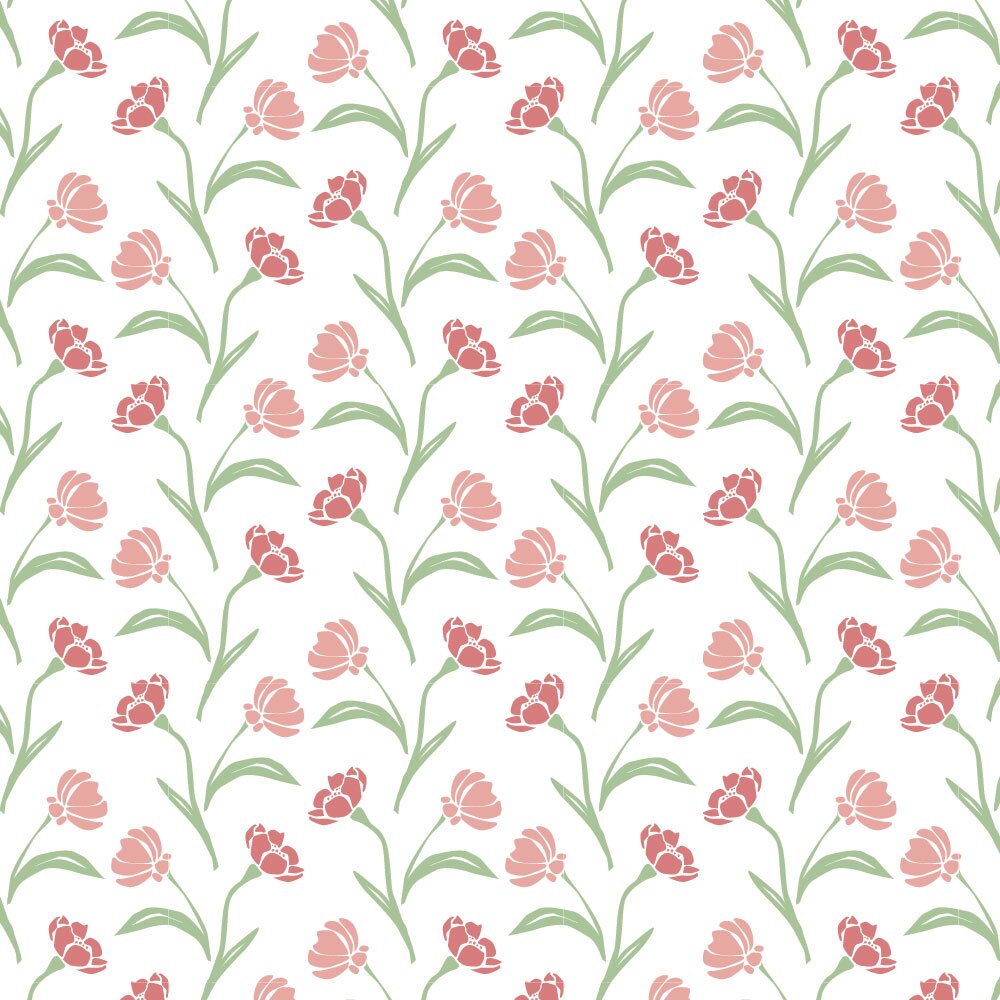 Tapet Premium Heartwork Flori delicate rosii, Ecologic, Non-Woven, Set 6 Role, 150 cm x 310 cm