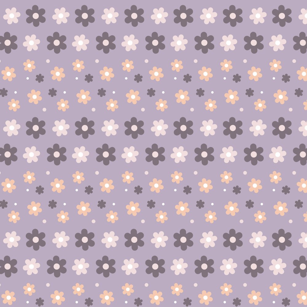 Autocolant Heartwork pentru mobilier, Floricele mov mici si mari, autoadeziv, latime 100 cm x lungime 200 cm