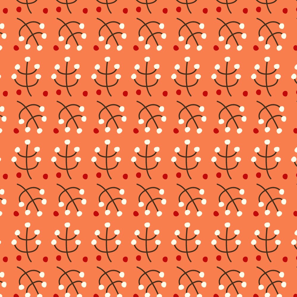 Tapet Premium Heartwork Model natural simetric portocaliu, Ecologic, Non-Woven, Set 6 Role, 150 cm x 310 cm