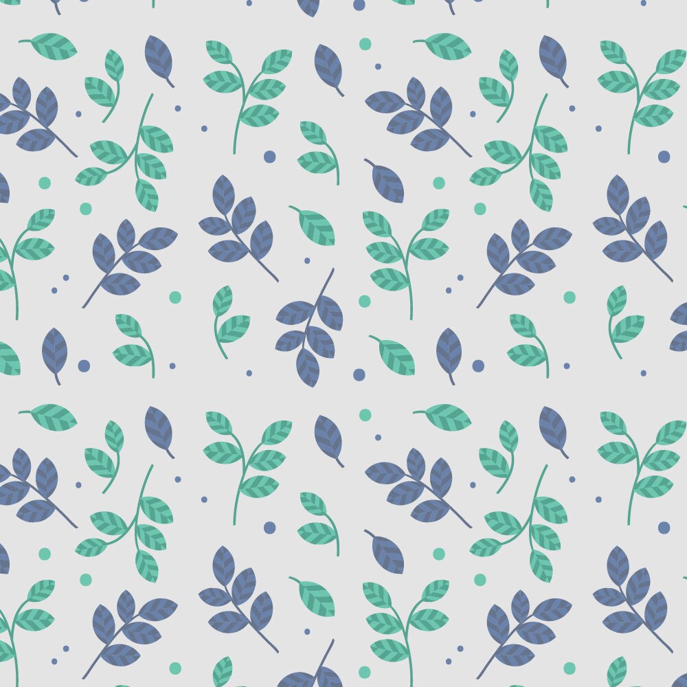 Autocolant Heartwork pentru mobilier, Model frunze verde si albastru, autoadeziv, latime 100 cm x lungime 200 cm