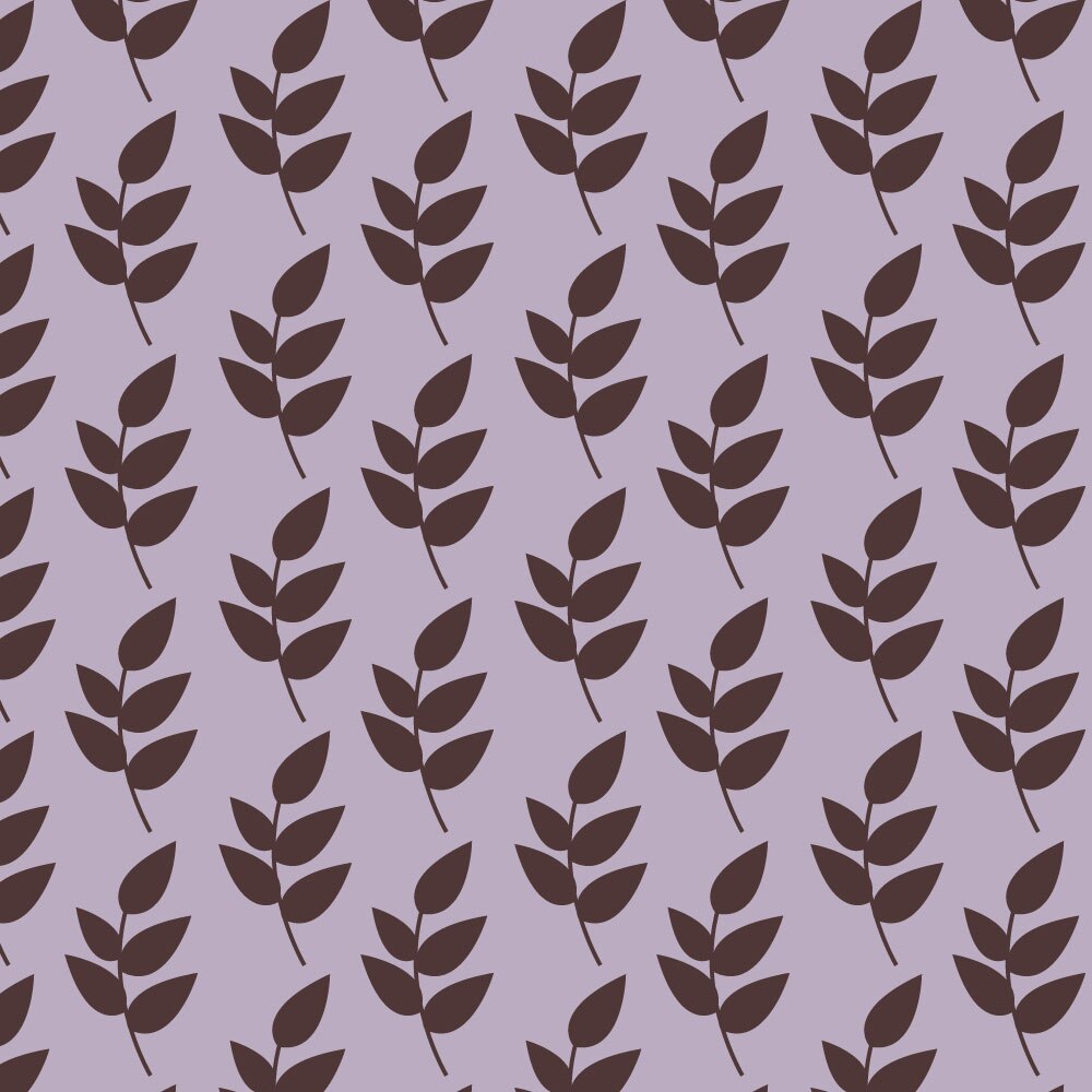 Autocolant Heartwork pentru mobilier, Cinci frunze fundal mov, autoadeziv, latime 100 cm x lungime 200 cm