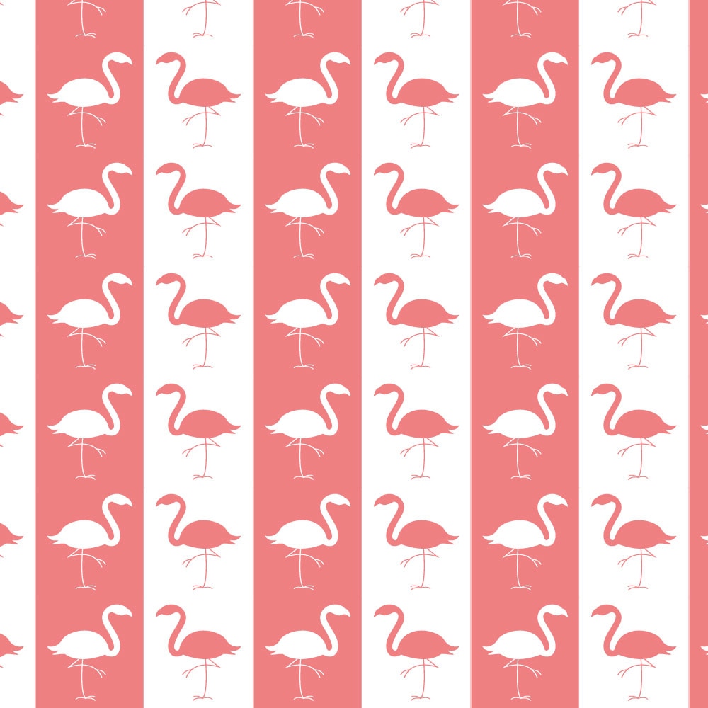 Tapet Premium Heartwork Flamingo roz si alb, Ecologic, Non-Woven, Set 6 Role, 150 cm x 310 cm