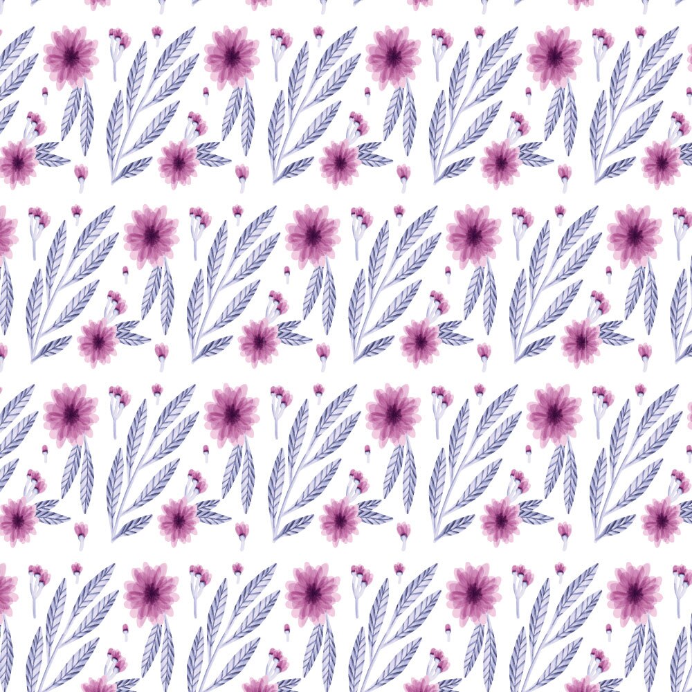 Autocolant Heartwork pentru mobilier, Vegetal flori si frunze mov, autoadeziv, latime 100 cm x lungime 150 cm