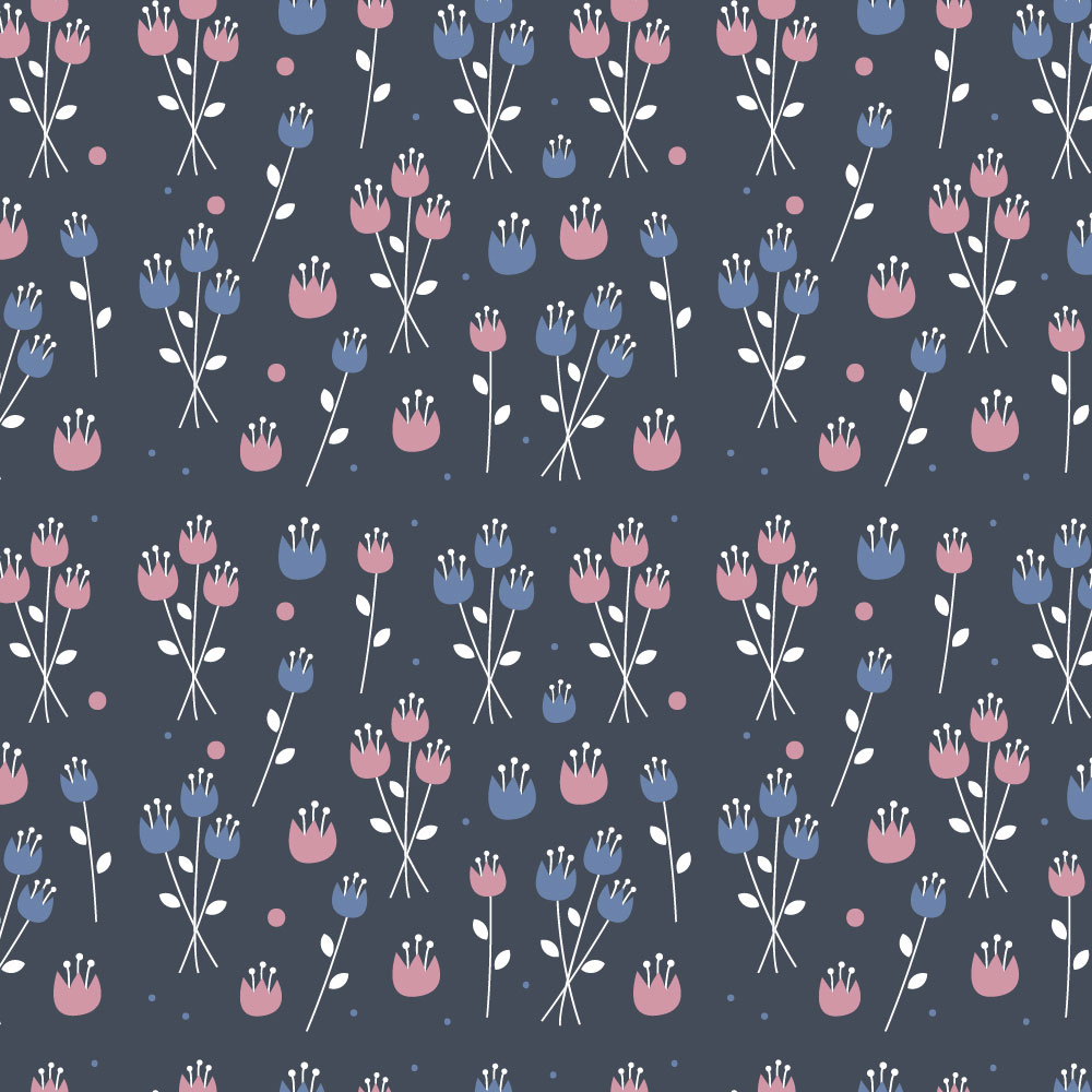 Tapet Premium Heartwork Lalele stilizate in buchet, Ecologic, Non-Woven, Set 6 Role, 150 cm x 310 cm