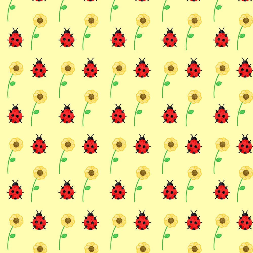 Autocolant Heartwork pentru mobilier, Buburuze printre flori, autoadeziv, latime 100 cm x lungime 150 cm