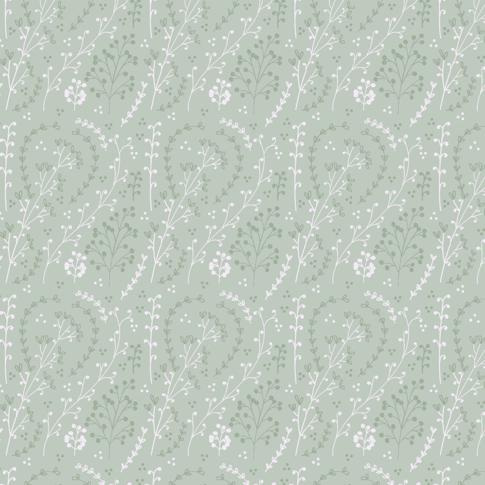 Autocolant Heartwork pentru mobilier, Plin de culoare vegetal verde pal, autoadeziv, latime 100 cm x lungime 200 cm