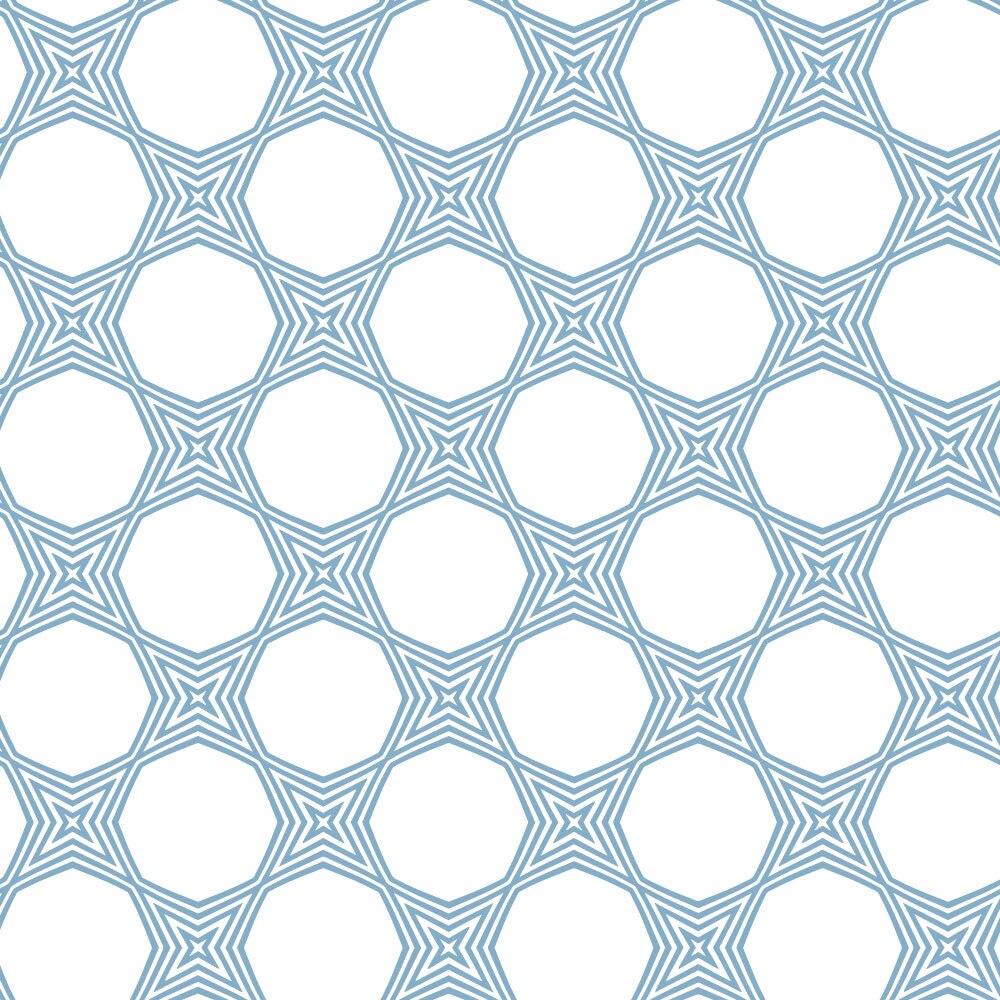 Tapet Premium Heartwork Geometric stea cu patru colturi albastru, Ecologic, Non-Woven, Set 6 Role, 150 cm x 310 cm