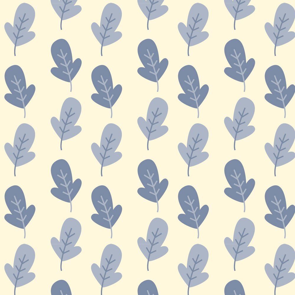 Tapet Premium Heartwork Frunze albastre, Ecologic, Non-Woven, Set 6 Role, 150 cm x 310 cm