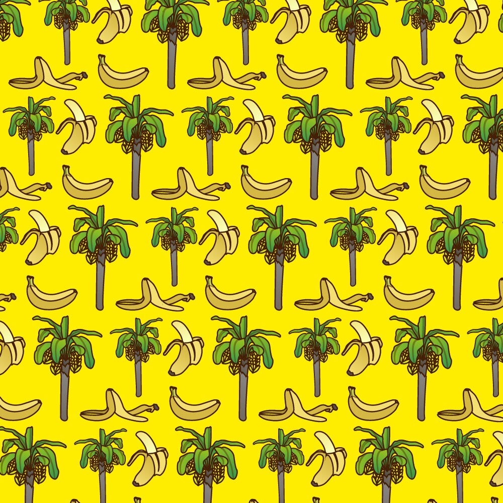 Tapet Premium Heartwork Bananier si fructe galben, Ecologic, Non-Woven, Set 6 Role, 150 cm x 310 cm