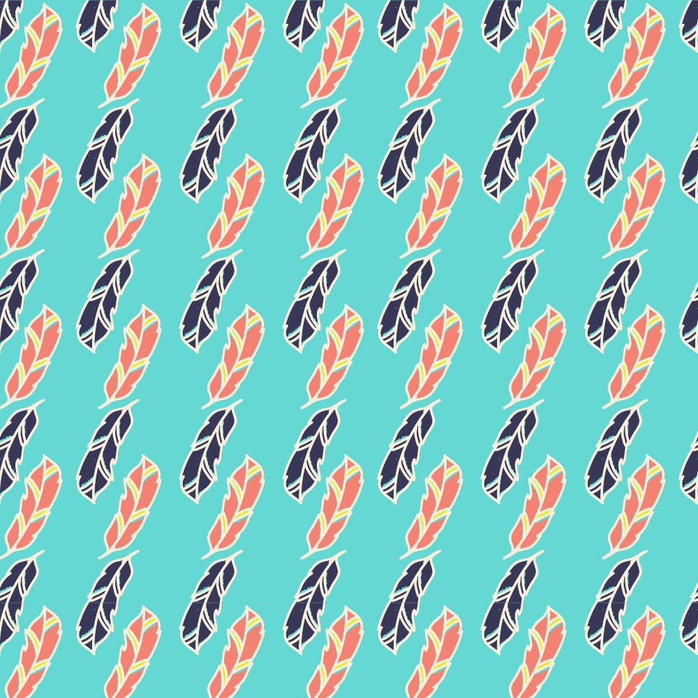 Tapet Premium Heartwork Model jucaus pene turcoaz, Ecologic, Non-Woven, Set 6 Role, 150 cm x 310 cm