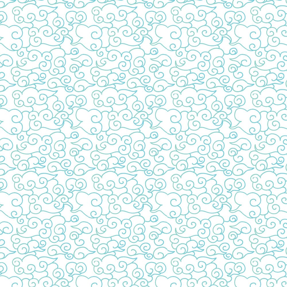 Autocolant Heartwork pentru mobilier, Motiv nori stilizati albastru deschis, autoadeziv, latime 100 cm x lungime 200 cm