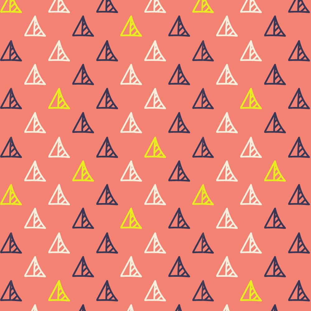Tapet Premium Heartwork Model jucaus triunghiuri portocaliu, Ecologic, Non-Woven, Set 6 Role, 150 cm x 310 cm