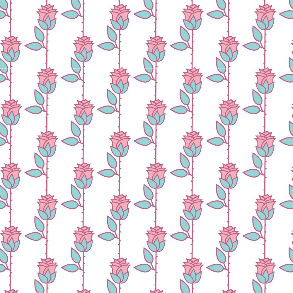 Tapet Premium Heartwork Trandafiri stilizati, Ecologic, Non-Woven, Set 6 Role, 150 cm x 310 cm