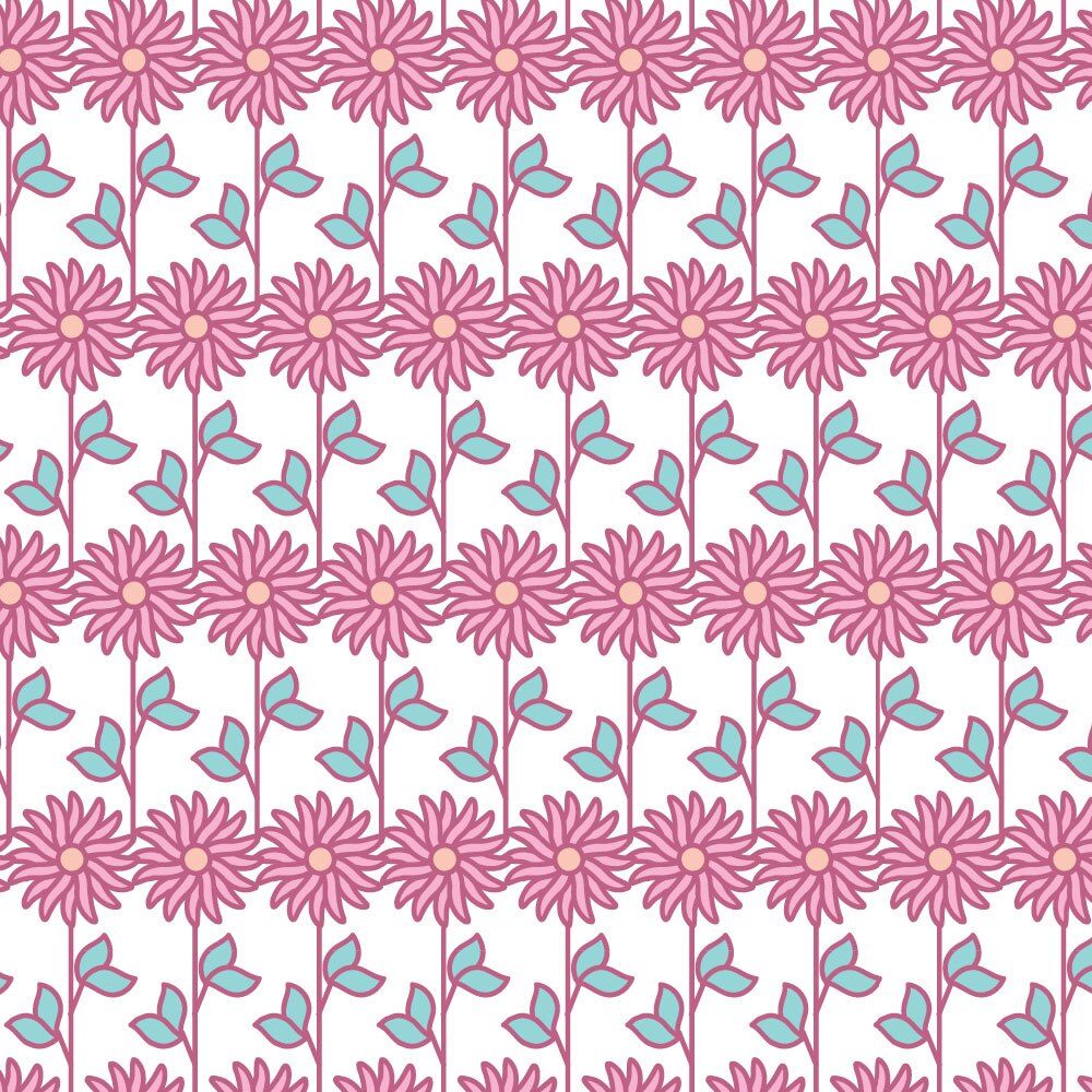 Autocolant Heartwork pentru mobilier, Randuri de flori roz, autoadeziv, latime 100 cm x lungime 200 cm